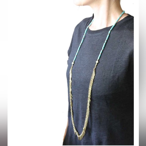 Jenny Bird turquoise palm rope necklace - Picture 3 of 7